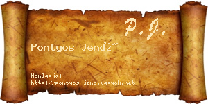 Pontyos Jenő névjegykártya